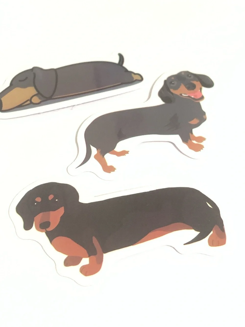Dachshund Vinyl Sticker Set - Black & Tan -